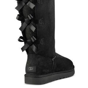 Ugg tall black bailey bow boots